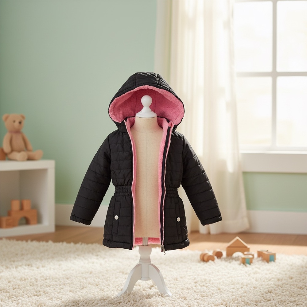 Limited Too Black and Pink Quilted Jacket